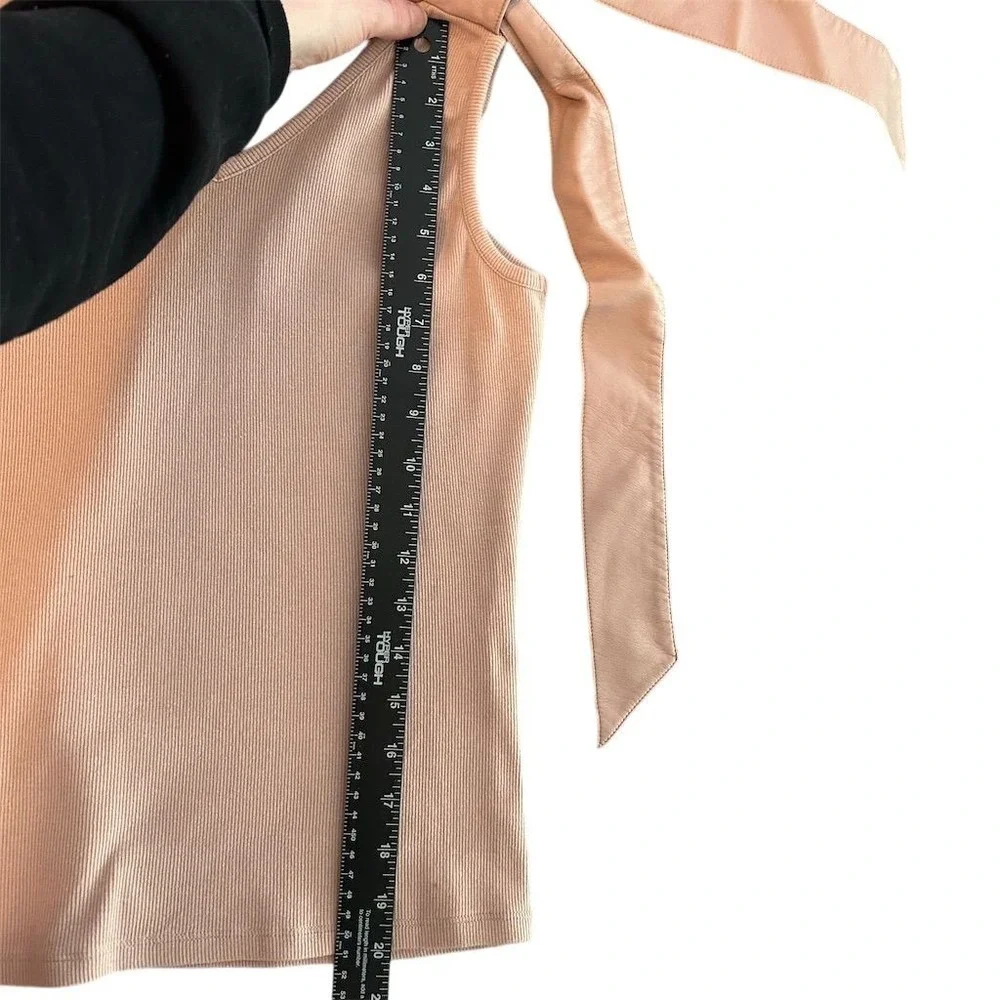 NWT Maeve by Anthropologie Ribbed Knit Tie Strap V Neck Tank Top Rose Sz M Boho - Picture 12 of 12